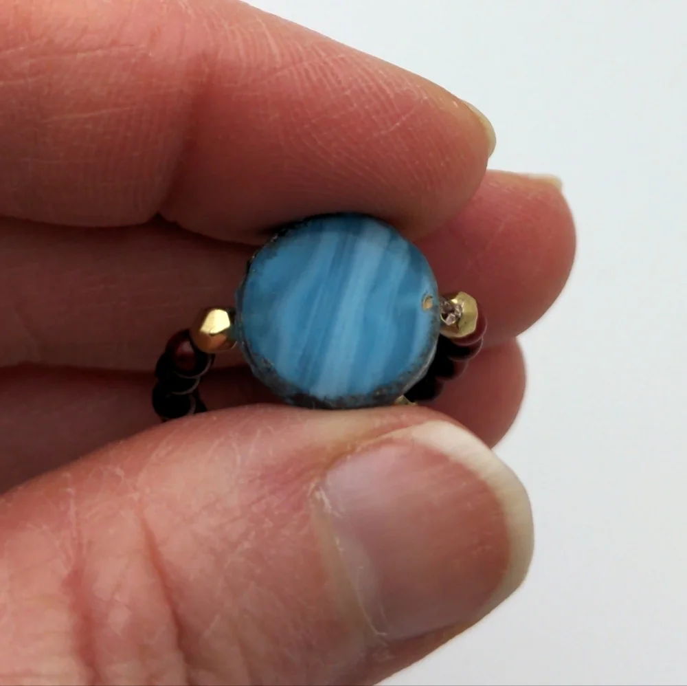 Sky Blue Medallion Ring